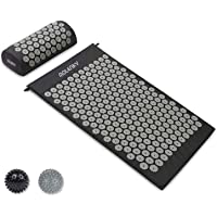 Molenky Esterilla Acupresion Kit- Estera de Acupresión + Cojín de Acupuntura + 2 Bolas de Masaje Para- Alivia el Dolor y…